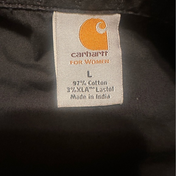 Carhartt Black Sleeveless Button-Down Vest Shirt with White Pearl Buttons Size L - Picture 6 of 7